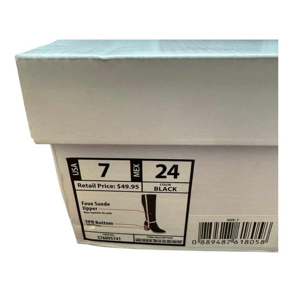 NIB Women’s Size 7 Scoop Sarah Shearling Lug Sole Knee High Fashion Boot - Picture 10 of 10
